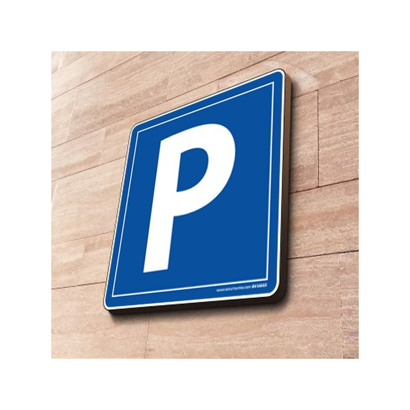 Panneau de signalisation - Zone de stationnement - 500x500 mm - Tôle d'aluminium