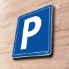 Panneau de signalisation - Zone de stationnement - 500x500 mm - Tôle d'aluminium