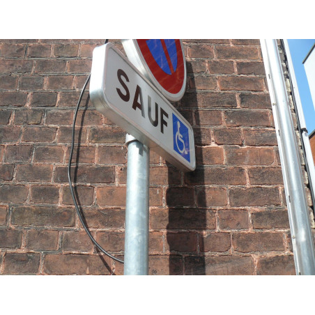 Panonceau d'Indication - Sauf PMR - M6h - 500 x 150 mm - Aluminium galvanisé - NF