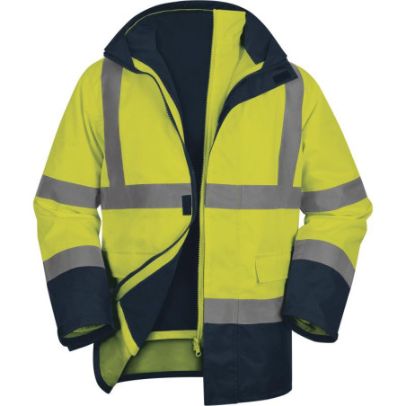 Machinalement, votre regard se pose sur cette parka pluie double polaire haute visibilité 5 en 1. Instantanément, vous pouvez pe
