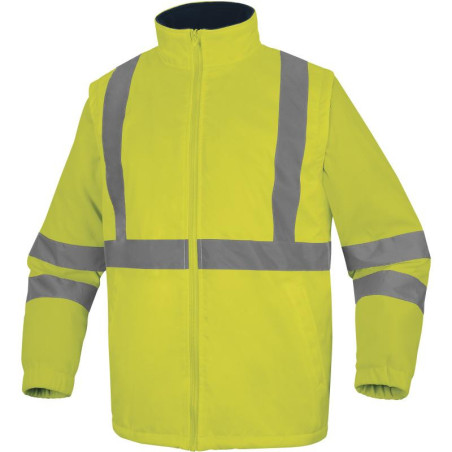 Machinalement, votre regard se pose sur cette parka pluie double polaire haute visibilité 5 en 1. Instantanément, vous pouvez pe