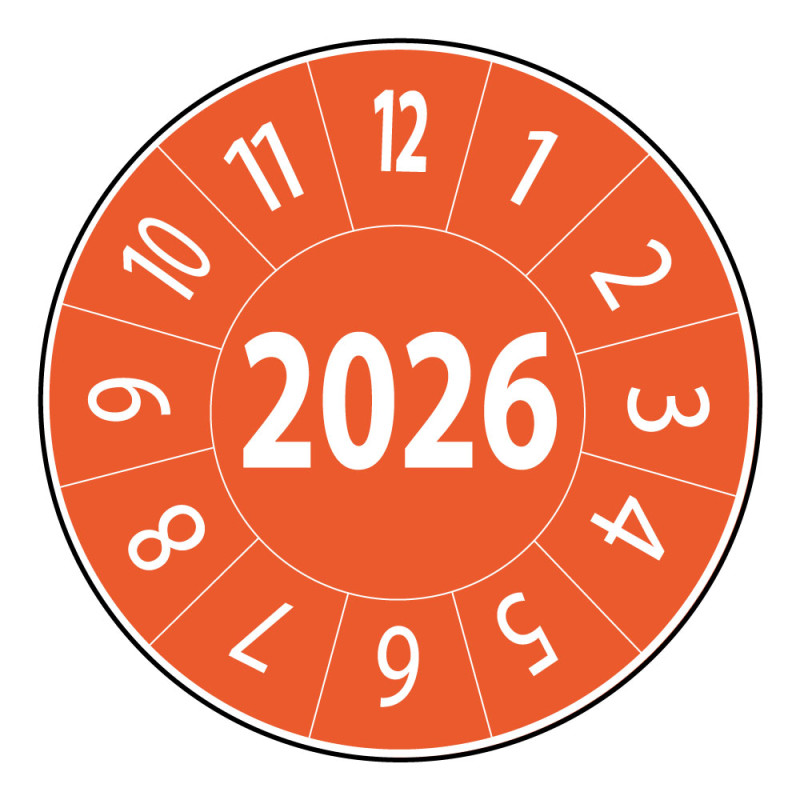 Pastilles Calendrier - 2026 - Ø 25 mm - Vinyle - Vendues en lot