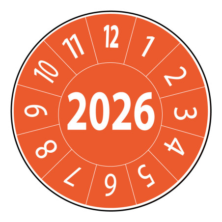 Pastilles Calendrier - 2026 - Ø 25 mm - Vinyle - Vendues en lot
