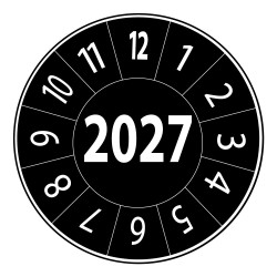 Pastilles Calendrier - 2027 - Ø 25 mm - Vinyle - Vendues en lot