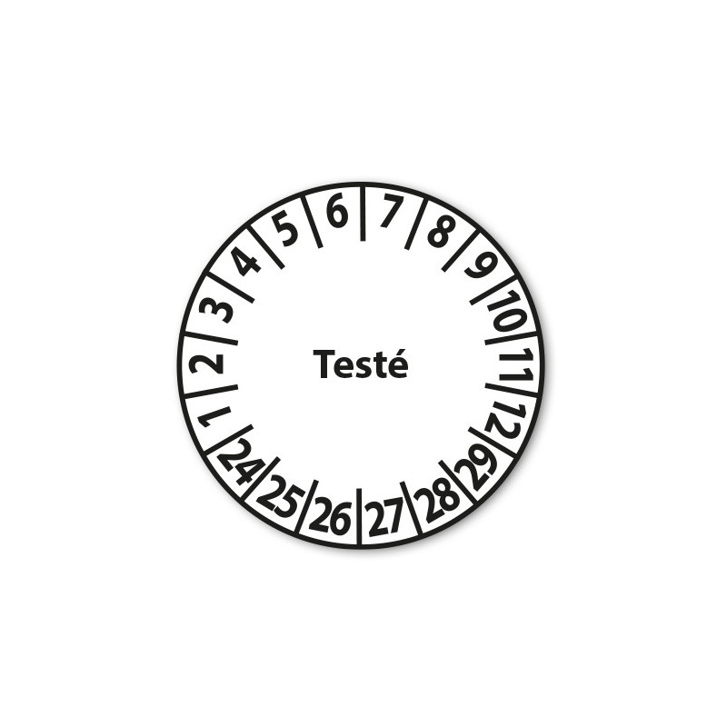 Pastilles Calendrier - Testé - 25 mm