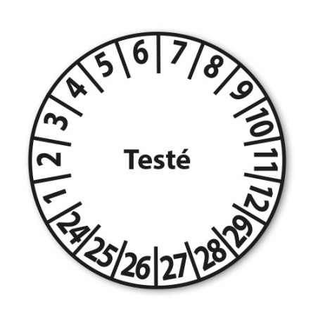 Pastilles Calendrier - Testé - 25 mm