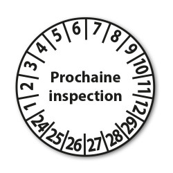 Pastilles Calendrier - Prochaine inspection - 25 mm