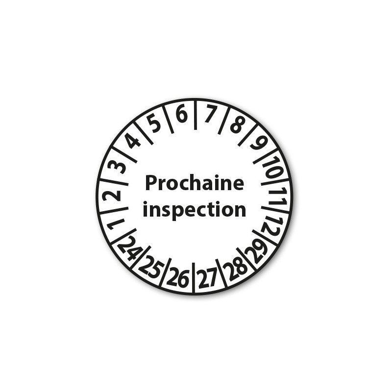 Pastilles Calendrier - Prochaine inspection - 25 mm