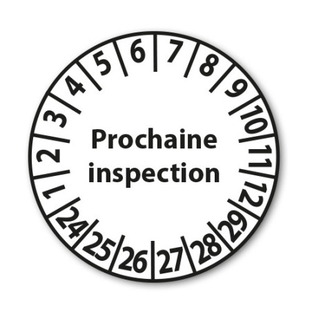 Pastilles Calendrier - Prochaine inspection - 25 mm