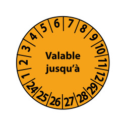 Pastilles Calendrier - Valable jusqu'à... - 25 mm