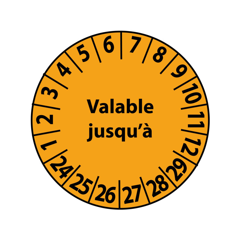 Pastilles Calendrier - Valable jusqu'à... - 25 mm