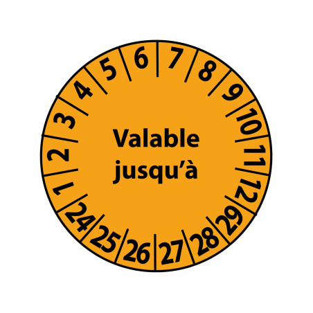 Pastilles Calendrier - Valable jusqu'à... - 25 mm