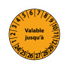 Pastilles Calendrier - Valable jusqu'à... - 25 mm