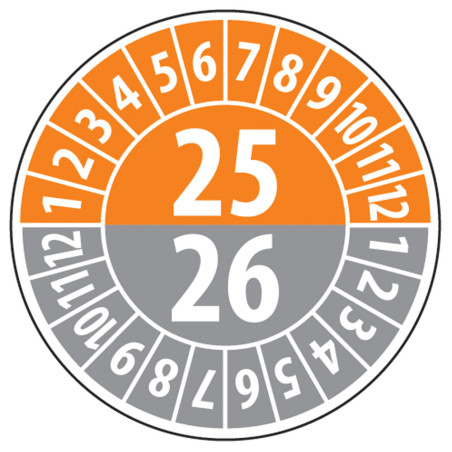 Pastilles Calendrier - Année 2025/2026 - 25 mm - vinyle