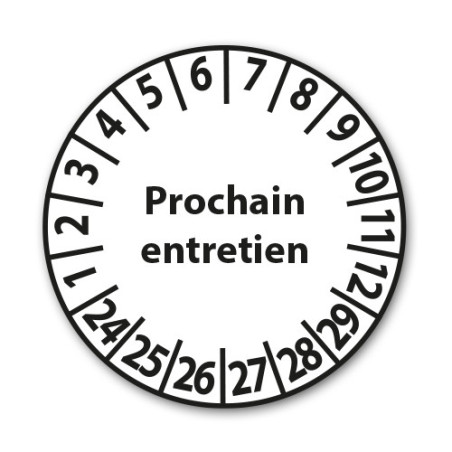 Pastilles Calendrier - Prochain entretien - 25 mm