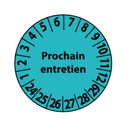 Pastille colorée à texte "Prochain entretien"  - 4 matériaux