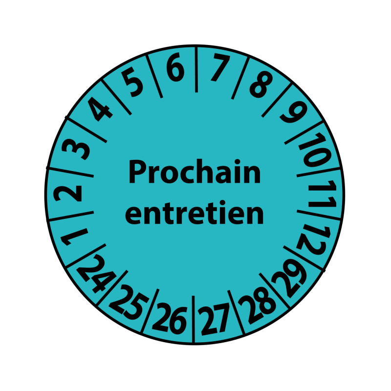 Pastille colorée à texte "Prochain entretien"  - 4 matériaux