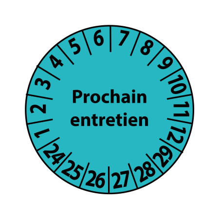 Pastille colorée à texte "Prochain entretien"  - 4 matériaux