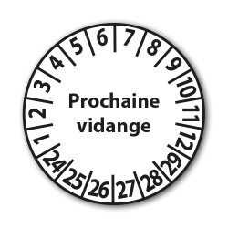 Pastilles Calendrier - Prochaine vidange - 25 mm 