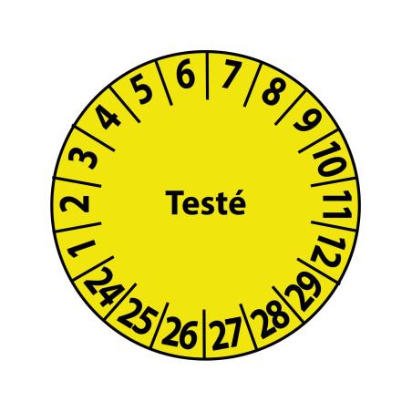 Pastilles Calendrier - Testé - 25 mm