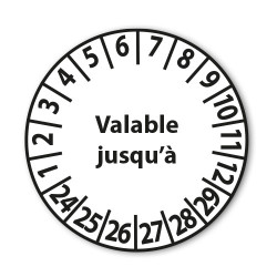 Pastilles Calendrier - Valable jusqu'à - 25 mm
