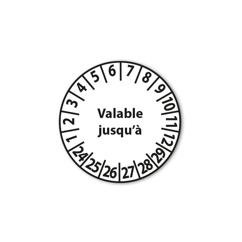 Pastilles Calendrier - Valable jusqu'à - 25 mm