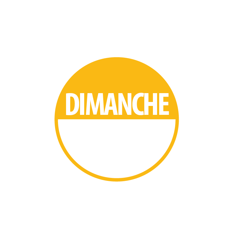 Pastilles - Dimanche Repositionnables avec Zone de Texte - 40 mm - Rouleau de 500