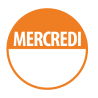 Pastilles - Jour "Mercredi" - 40 mm - Repositionnable - Rouleau de 500