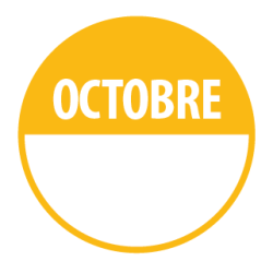 Pastilles - Mois Octobre avec Zone d'Écriture - 40 mm