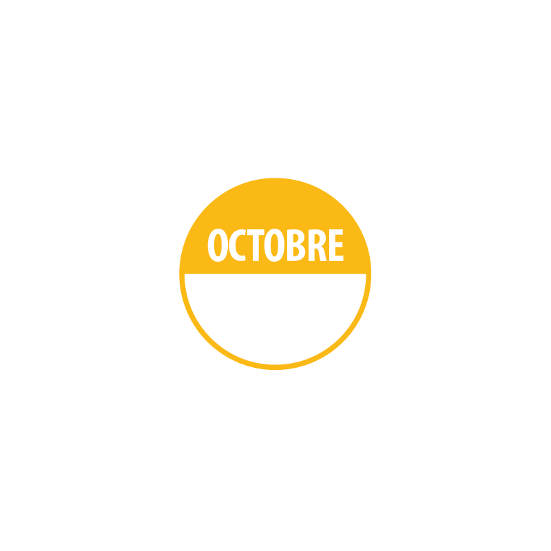 Pastilles - Mois Octobre avec Zone d'Écriture - 40 mm