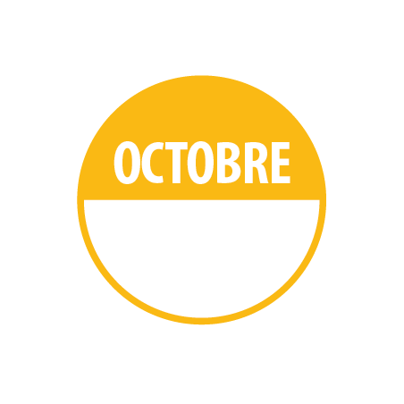 Pastilles - Mois Octobre avec Zone d'Écriture - 40 mm