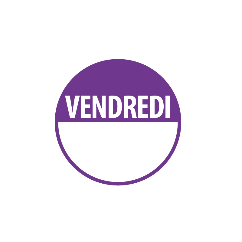 Pastilles - Jour Vendredi - 40 mm - Rouleau de 500