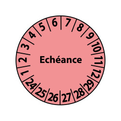 Pastilles Calendrier - Échéance - 25 mm