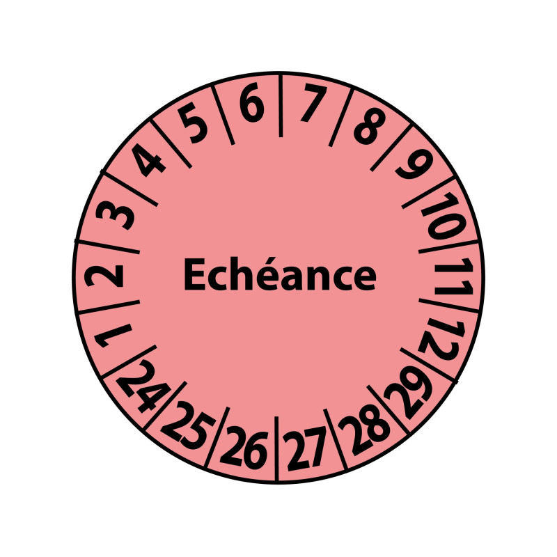 Pastilles Calendrier - Échéance - 25 mm