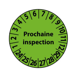 Pastilles Calendrier - Prochaine inspection - ø25 mm - Polymère Laminé