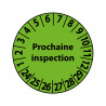 Pastilles Calendrier - Prochaine inspection - 25 mm - Vinyle - Lot de 7