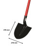 Pelle - Acier micro-allié au bore trempé - Largeur 27 cm - Longueur 27 cm - Peinture noire