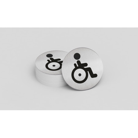 Pictogramme rond de porte "Toilettes personnes handicapées"
