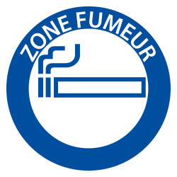 Signalétique d'autorisation - Panneau rond - Zone fumeur avec picto cigarette