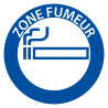 Signalétique d'autorisation - Panneau rond - Zone fumeur avec picto cigarette