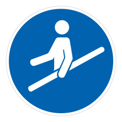 Pictogramme d'Obligation ISO 7010 - Tenir la main courante - M012