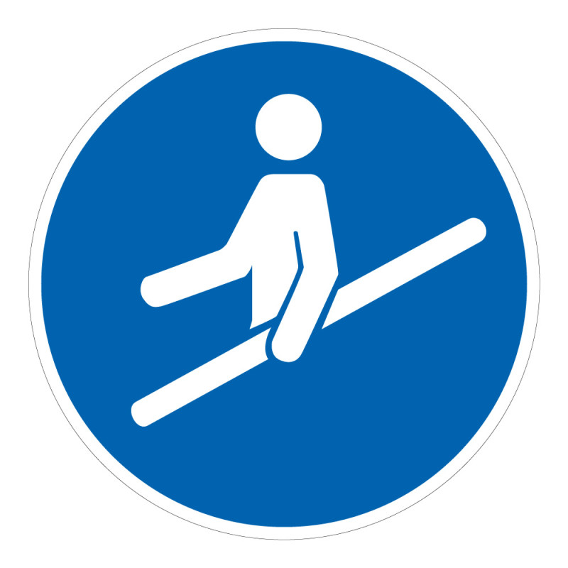 Pictogramme d'Obligation ISO 7010 - Tenir la main courante - M012