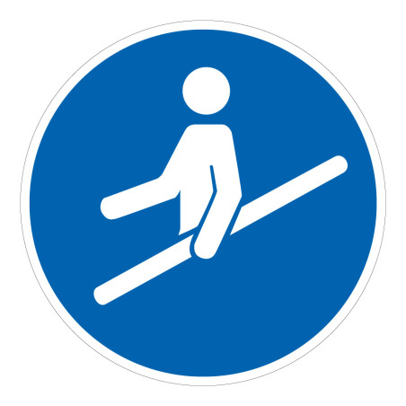 Pictogramme d'Obligation ISO 7010 - Tenir la main courante - M012