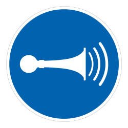 Pictogramme d'Obligation ISO 7010 - Utiliser le klaxon - M029