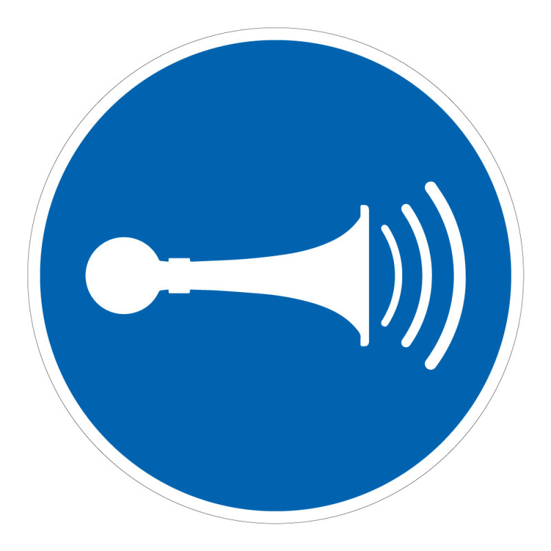 Pictogramme d'Obligation ISO 7010 - Utiliser le klaxon - M029