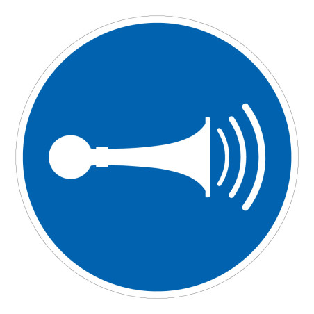 Pictogramme d'Obligation ISO 7010 - Utiliser le klaxon - M029