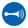 Pictogramme d'Obligation ISO 7010 - Utiliser le klaxon - M029