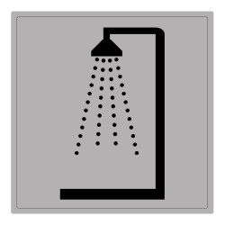 Pictogramme Douche carré 90/200 mm - Vinyle ou PVC