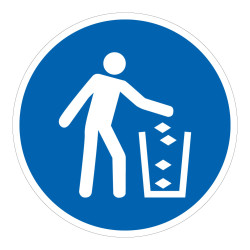 Panneau d'obligation - Utiliser la poubelle - M030 - ISO 7010
