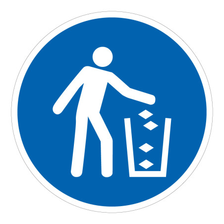 Panneau d'obligation - Utiliser la poubelle - M030 - ISO 7010